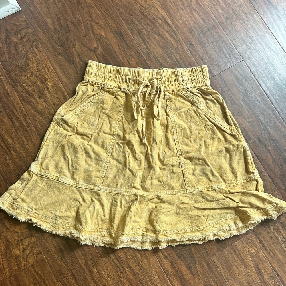 High Waisted Yellow Pilcro Skirt from Anthropologie